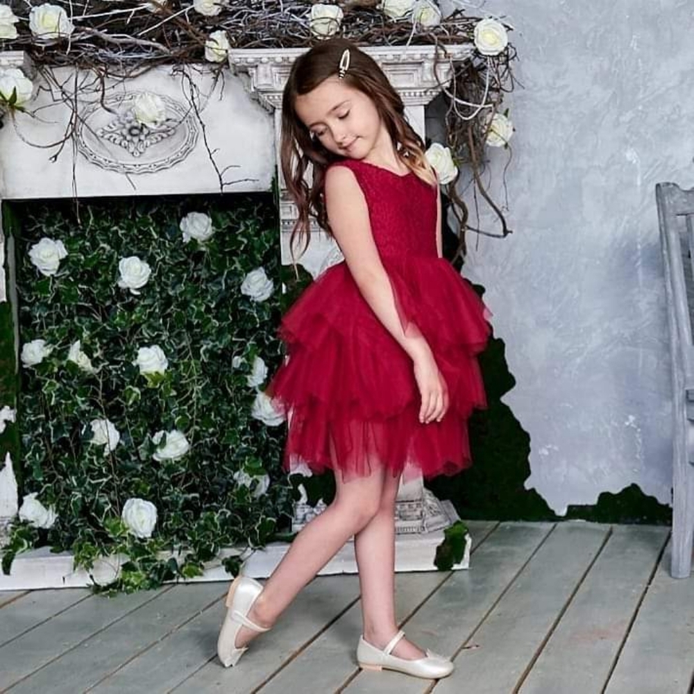 Lace and tulle tutu dress Christmas dress holiday dress birthday dress - Picture 2 of 8